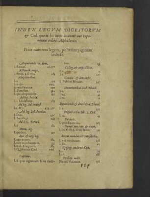 Index Legum Digestorum.