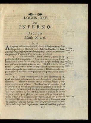 Locus XXV. De Inferno