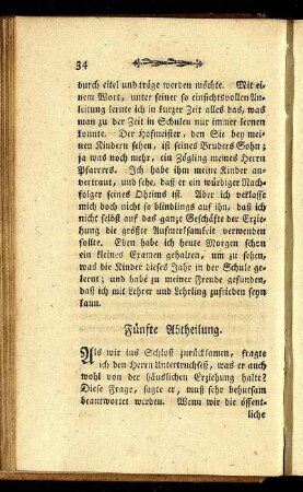 Fünfte Abtheilung. - Neunte Abtheilung.