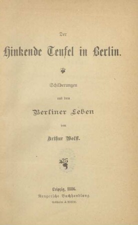 Der hinkende Teufel in Berlin : Schilderungen aus dem Berliner Leben