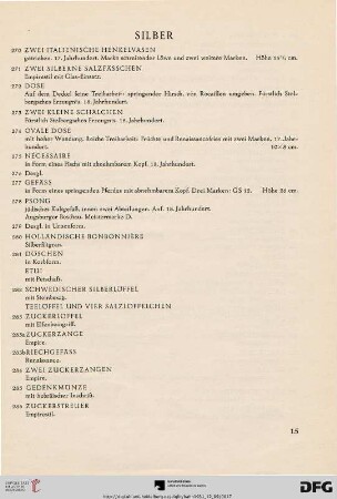 Silber (Nr. 270-288)