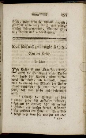 Das fünf und zwanzigste Kapitel. Von der Krätze. - Das sieben und zwanzigste Kapitel. Anleitung für die Kinder.