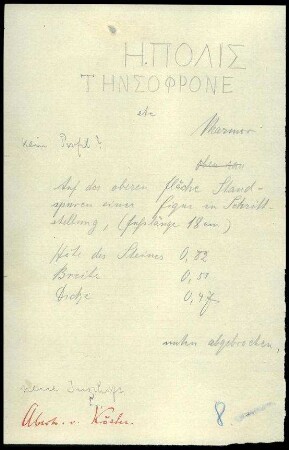 Notizzettel 1. Köster