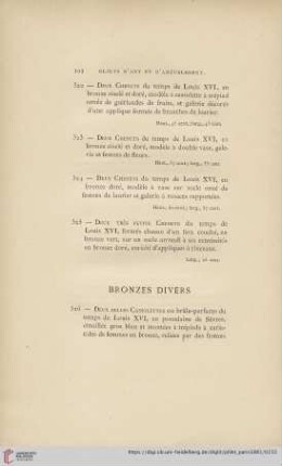 Bronzes Divers (Nr. 326 - 331)