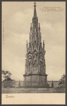 Ansichtskarte "Denkmal zur Erinnerung an die Befreiungskriege", Kreuzberg