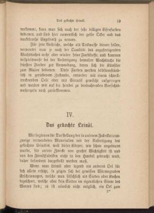 IV. Das gekochte Leinöl.