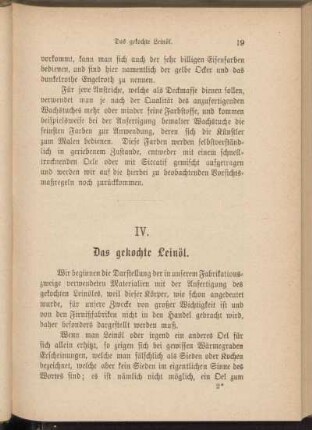 IV. Das gekochte Leinöl.