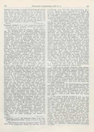 185 [Rezension] Schneider, Johannes (Hrsg.), Kirchliches Jahrbuch für die evangelischen Landeskirchen Deutschlands 1926. 53. Jahrg