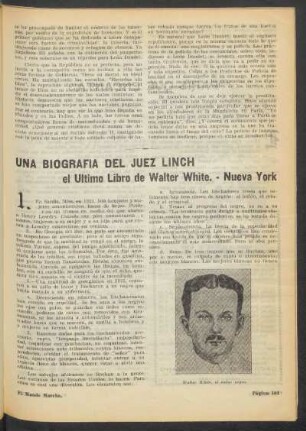 Una biografía del juez linch : El último libro de Walter White. - Nueva York