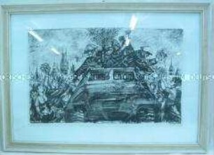 Wandbild mit militärischem Motiv