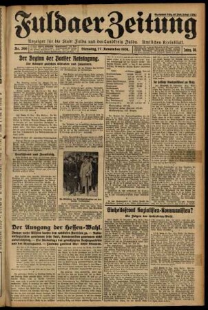 Erste Ausgabe vom Dienstag, den 17. November 1931.