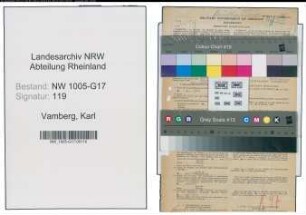 Entnazifizierung Karl Vamberg , geb. 09.12.1896 (Buchhhaendler)