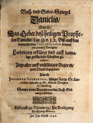 Buß- und Gebet-Spiegel Danielis