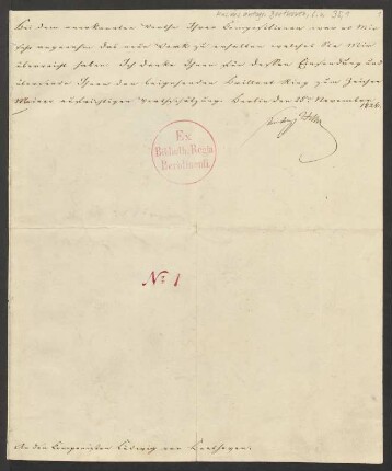 Königliche Kabinettsordre vom 25.11.1826