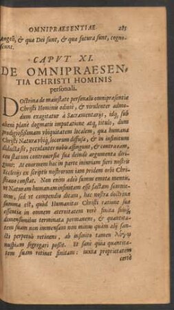 Caput XI. De Omnipraesentia Christi Hominis personali.
