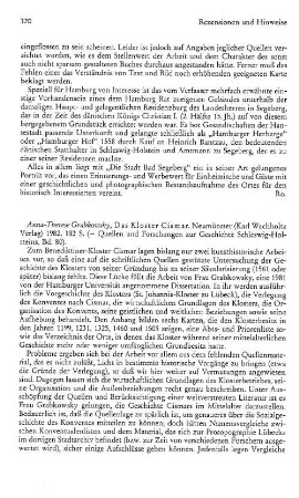 Grabkowsky, Anna-Therese :: Das Kloster Cismar, (Quellen und Forschungen zur Geschichte Schleswig-Holsteins, 80) : Neumünster, Wachholtz, 1982