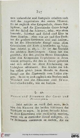 §. 41: Namen und Beinamen der Ceres und Proserpina