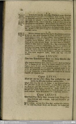 Caput LXXXIV. Von dem Vernäherungs-Recht bey Berg-Wercken ode Berg-Theilen
