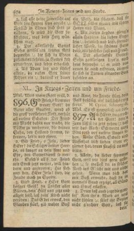 XL. In Kriegs-Zeiten und um Friede.