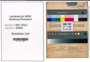 Entnazifizierung Carl Buckstede, geb. 08.06.1889 (Kaufm.Direktor)