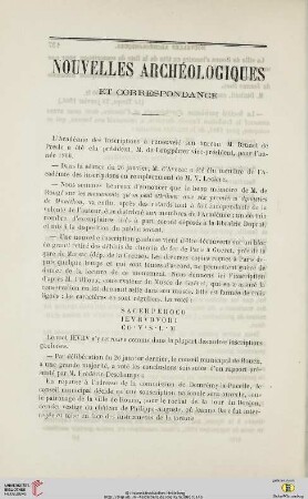 Nouvelles archéologiques et correspondance
