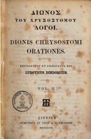 Dionis Chrysostomi orationes, 2