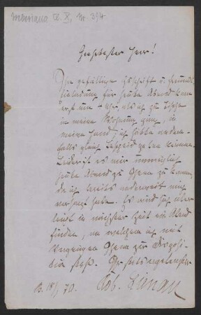 Brief an Friedrich Wilhelm Jähns : 18.01.1870