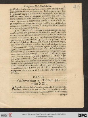 Cap. II: Observationes ad Textum Novellæ XXII.
