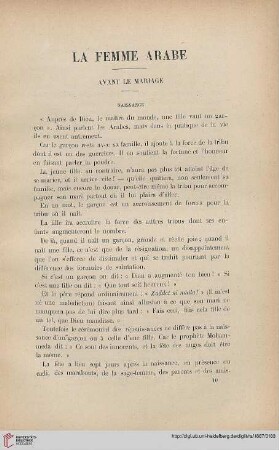 5.1887 = Année 6: La femme arabe, [1] : avant le mariage