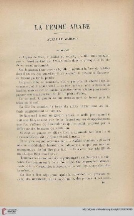5.1887 = Année 6: La femme arabe, [1] : avant le mariage