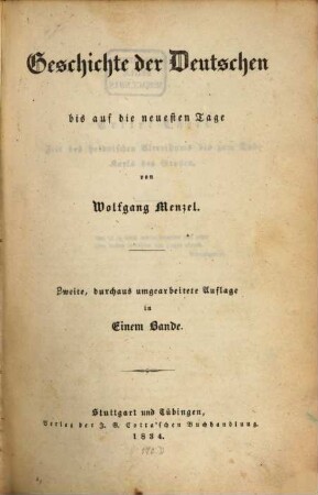 Geschichte der Deutschen bis auf die neuesten Tage : in einem Bande, [1]