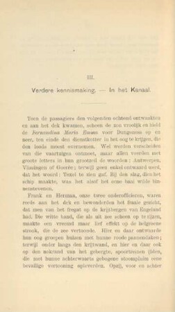 III. Verdere kennismaking. - ...