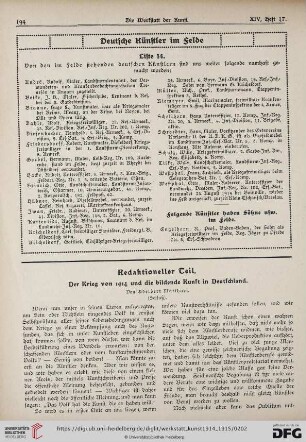 Der Krieg von 1914 und die bildende Kunst in Deutschland, [3]