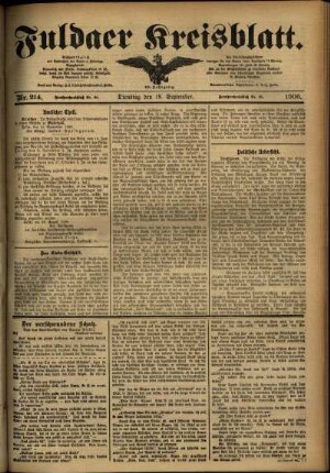 Ausgabe vom Dienstag, den 18. September 1906.