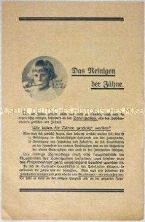 Merkblatt und Anleitung zur Zahnpflege für Kinder