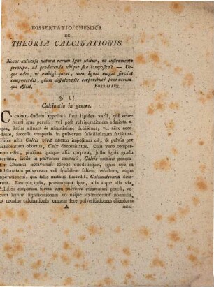 Diss. chem. de theoria calcinationis