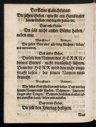 Die zehen Gebot/ wie sie ein Hausvater seinem Gesinde einfeltig für halten soll.