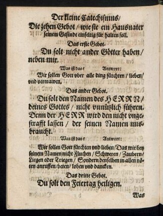 Die zehen Gebot/ wie sie ein Hausvater seinem Gesinde einfeltig für halten soll.