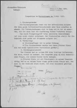 Kusterdingen: Inspektionsbericht 1953