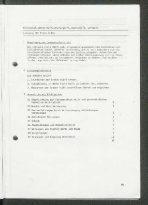 Lehrgang 08: Erste Hilfe