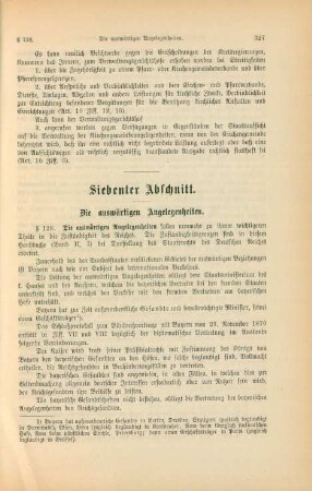 Siebenter Abschnitt. Die auswärtigen Angelegenheiten