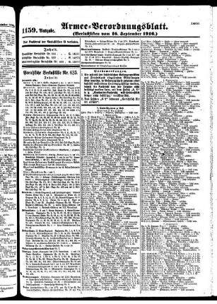1159.Ausgabe. Samstag, 16. September 1916