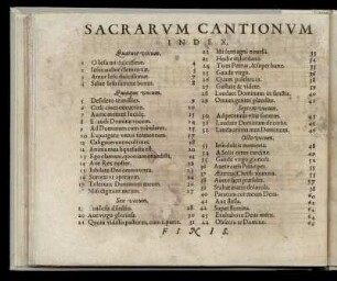 Sacrarum cantionum index