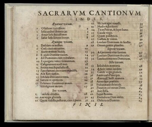 Sacrarum cantionum index