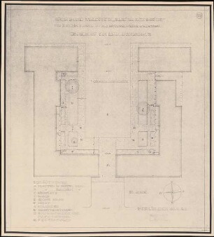 Gartenanlage »Kleine Kienheide« Firma Junkers, Dessau: Innenhof am Erholungshaus: Grundriss 1:200