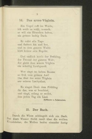 14. Das arme Vöglein.