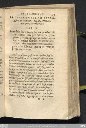 De Imperfectorum Syllogismorum perfectione: hoc est, de expositione & duplici reductione. Cap. X.