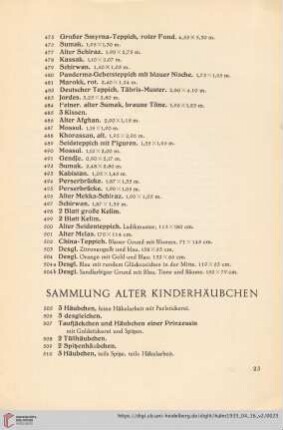 Sammlung alter Kinderhäubchen (Nr. 505-520)