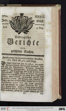 [XXXII.-XXXVI. Stück] (August 1752)