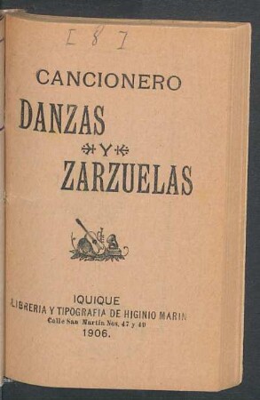 Cancionero : danzas y zarzuelas